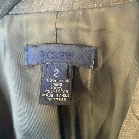 J crew gray wool pinstripe blazer suit jacket 2 - Picture 2 of 6
